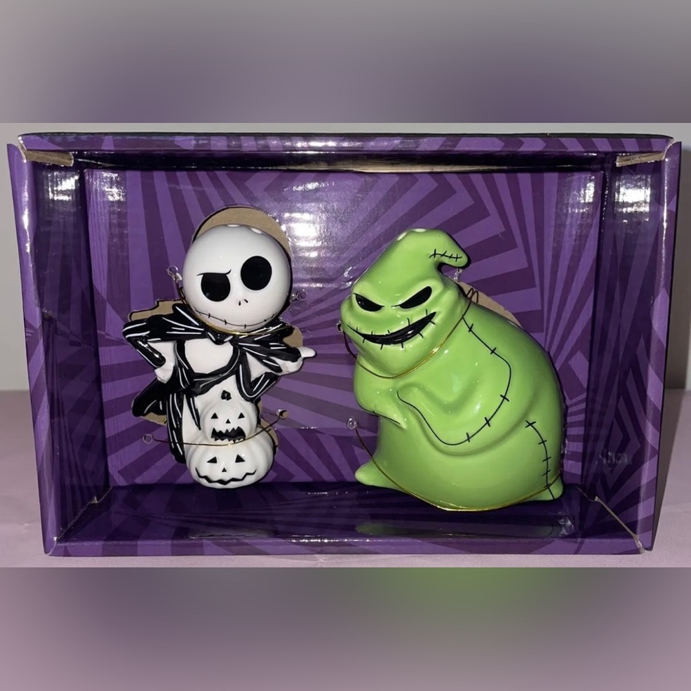 Nightmare Before Christmas Jack Skellington Oogie Boogie Salt Pepper Shakers NEW
